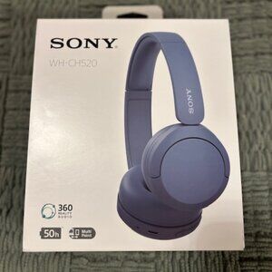 SONY - WH-CH520 Wireless Headphones Bluetooth On-Ear Headset w/ Microphone, Blue